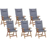 Beliani Gartenstuhl 54 x 54 x 105 cm blau 6 St.