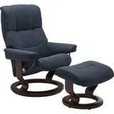 Stressless Stressless® Relaxsessel »Mayfair«, (Set, Relaxsessel mit Hocker), mit Classic Base, Gestell Braun blau
