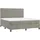 vidaXL Boxspringbett mit Matratze & LED Hellgrau 160x200 cm Samt