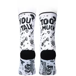MALDITA BUENA SUERTE Socken You talk too much | weiß