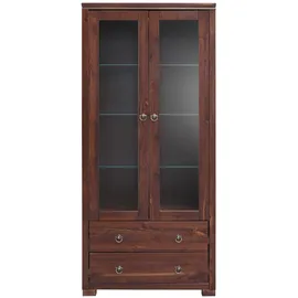 Home Affaire Vitrine HOME AFFAIRE "Gotland", braun (dunkelbraun), Schränke, Vitrine, Breite 80 cm, Höhe 178 cm, mit Glastüren, aus massiver Kiefer, FSC