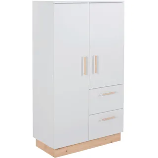 Jimmylee Babykleiderschrank Leo, Grau, Eiche, Kunststoff, 3 Fächer, 2 Schubladen, 83x145x42 cm, DIN EN ISO 9001, Beimöbel erhältlich, Babymöbel, Babykleiderschrank