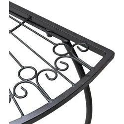 Lex Beistelltisch Metalltisch Garten Vintage Style halbrund klappbar schwarz-kaffeebraun : schwarz-kaffeebraun