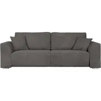 3-Sitzer INOSIGN "Beatrice Schlafsofa" Sofas Gr. B/H/T: 250cm x 92cm x 107cm, Cord, ohne Bettfunktion-ohne Bettkasten, grau wahlweise auch mit Bettfunktion und Bettkasten, incl. 2 Zierkissen