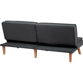 Beliani Schlafsofa 3-Sitzer RONNE Stoff Schwarz,