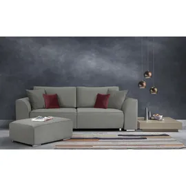INOSIGN 3-Sitzer INOSIGN "BEATRICE, B: 250 cm - wahlweise mit Bettfunktion", grau, B:250cm H:92cm T:107cm, Sofas, u. Bettkasten, incl. 2 Zierkissen