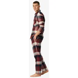 SCHIESSER Pyjama Selected Premium Warming Blau/Rot M (50)