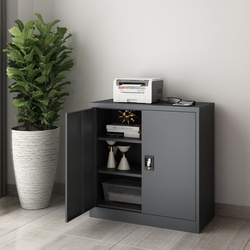 Aktenschrank Molise 90x40x90cm Stahl Dunkelgrau