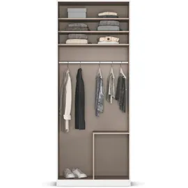 Rauch Drehtürenschrank »Kleiderschrank Schrank Garderobe AGORDO mit Dekor- oder Hochglanzfront«, (in zwei Griff-Farben mit Dekor- oder Hochglanzfront), mit Außenschubkästen, in 6 Breiten und 2 Höhen MADE IN GERMANY, grau
