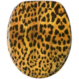 Sanilo WC-Sitz Leopardenfell, mit Absenkautomatik Hochwertiger und Stabiler Toilettendeckel aus Holz