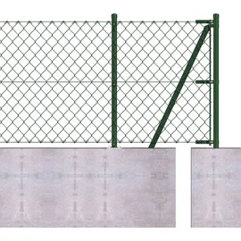 GAH Alberts Alberts Maschendrahtzaun Komplettset zum Einbetonieren, Grün, 125 cm hoch, 15 m lang