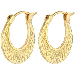 Elli Creolen Hänger Strukturierter Look 925 Silber Gold Damen 