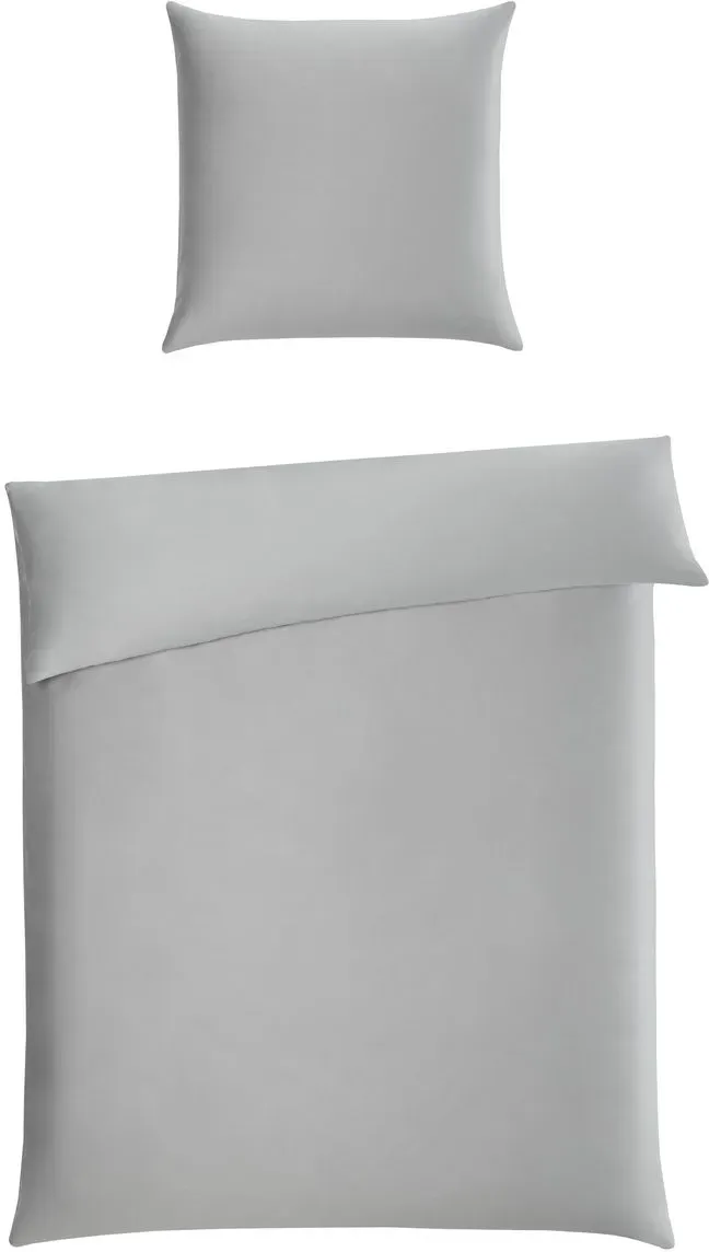 Casea Bettwäsche Barcelona 200 x 220 cm Satin Silber / Grau