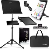 Cahaya Notenständer Dual Use mit Klemmablage und Desktop Book Stand Notenordner Projektorständer für Gitarre, Ukulele, Violinspieler