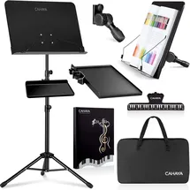 Cahaya Notenständer Dual Use mit Klemmablage und Desktop Book Stand Notenordner Projektorständer für Gitarre, Ukulele, Violinspieler