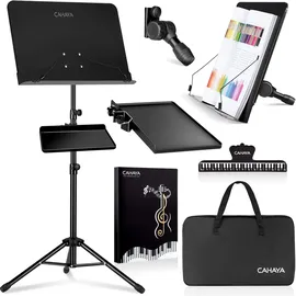 Cahaya Notenständer Dual Use mit Klemmablage und Desktop Book Stand Notenordner Projektorständer für Gitarre, Ukulele, Violinspieler