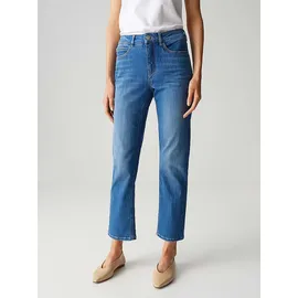 opus pants Damen Straight | Melly Base Straight Jeans mit Powerstretch Mid Rise mid Sky Blue, 36 L30 - 36W / 30L