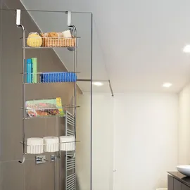 Relaxdays Hängeregal Chrom, silber