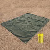 FANSU Strandmatte Outdoor Picknickdecke Wasserdicht Picknickdecke Stranddecke Sandfrei Waschbare Stranddecke für Strand, Camping, Picknick (200x200cm,Armeegrün)