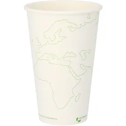 Nette 1000 Bio Pappbecher 0,4 Liter Coffee To Go Becher Liter mit wasserbasierender Beschichtung