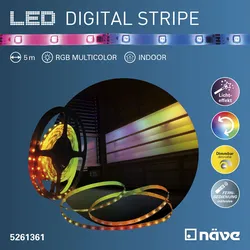 NÄVE LED-Streifen "Stripe", bunt, Flammen, Kabellänge 150,00m, Lichterketten, LED Stripe RGB, 5m, Infrarot-Fernbedienung, IP20, Dimmbar, 19W