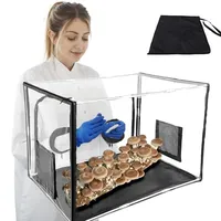 Kensbro Still Air Box,Tragbares Mushroom Grow Kit, PVC Pilz-Wachstums-Set mit 2 Arm Ports, Faltbare Pilzzuchtzelt für Heimwissenschaftler, Vielseitige Kultivierung für Gartenbaubedarf