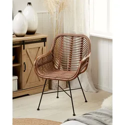 Esszimmerstuhl Rattan Braun CANORA