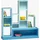 Lundby Puppenhaus-Möbel Bücherregal blau