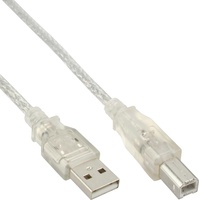 InLine USB 2.0 Kabel A an B, transparent,