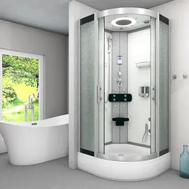 AcquaVapore Komplettdusche Duschkabine Fertigdusche Dusche D58-50m0-ec 90x90 cm, Mit 2k Scheiben Versiegelung