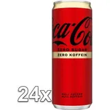 Coca Cola Zero Sugar Zero Koffein Erfrischungsgetränk 24x250ml
