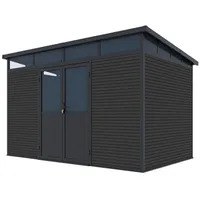 Weide Gartenhaus | Aluminium Gerätehaus mit Doppeltür | 338x218x226