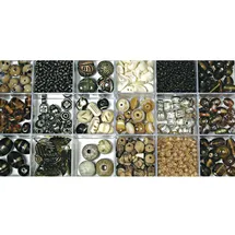 Rayher Glasperlen-Sortierung Box 240 g Farb- und Größenmix Topas/Braun/Beige/Silber