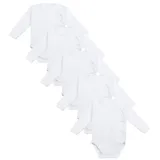 TupTam Unisex Baby Wickelbody Langarm 5er Set in weiß – Gr.: 56