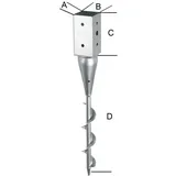 FP Zaunpfahl 71 x 650 mm Weiß/Feuerverzinkt