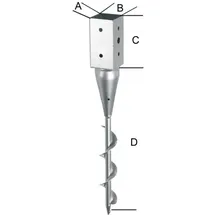 FP Zaunpfahl 71 x 650 mm Weiß/Feuerverzinkt