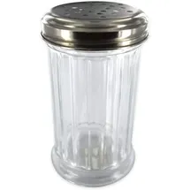 Fackelmann 46883 Puderzuckerstreuer Parmesanreibe, Glas, weiß, 13 x 8 x 8 cm