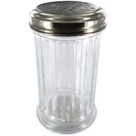 Fackelmann 46883 Puderzuckerstreuer Parmesanreibe, Glas, weiß, 13 x 8 x 8 cm