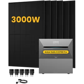 Anker SOLIX Solarbank 3 E2700 Pro 10,8 kWh inkl. 3x BP2700 Erweiterungsakku + 6x 500W Solarmodule + 5x Smart Plug