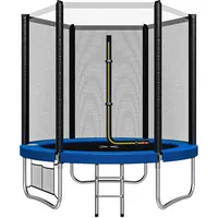 JUMMICO Trampolin Outdoor Ø 183/228/305/366/427 cm, GS-Zertifizierung Gartentrampolin für Kinder mit Leiter und Seitentasche