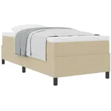 vidaXL Boxspringbett mit Matratze hellgrün-grau 80x200 cm Cord-Stoff