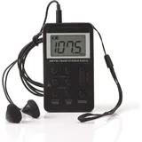 Taschenradio, tragbares Radio mit Kopfhörern, Mini-AM/FM-Digital-Stereoradio mit Kopfhörern, wiederaufladbares Akku-LCD-Display zum Gehen/Laufen,