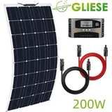 200W 12V Flexibles Solarpanel Kit Monokristalline Flexible Solarmodul 200W Solarpanel für Wohnwagen Wohnmobil Boot Kabine Anhänger