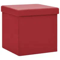 vidaXL Hocker mit Stauraum Weinrot PVC