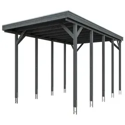 SKANHOLZ Caravan-Carport »Friesland Caravan«, 397 x 708 cm (BxT), schiefergrau
