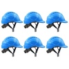 6 Stücke Bauhelm,Schutzhelm,Arbeitshelm,Bauarbeiterhelm,52-66cm Einstellbar, Blau