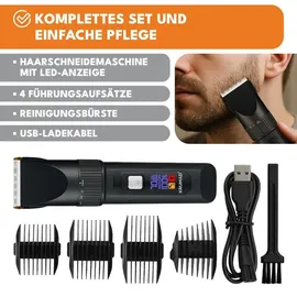 krumad Haarschneidemaschine – Professioneller Haarschneider mit LCD-Display, 4 Geschwindigkeiten Keramikklinge, & USB-Ladung – Leise, Präzise, Wiederaufladbar