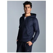 TRIGEMA Sweatjacke "TRIGEMA Sweatjacke mit Kapuze", Herren, Gr. S, blau (navy), 70% Baumwolle, 30% Polyester, Basic, Sweatjacken