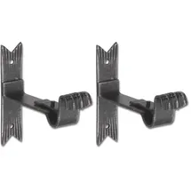 OEM SCHÖSSWENDER Gardinenstange Halterung rustikal gedreht - Halterung Vorhangstange einläufig, Schmiedeeisen schwarz