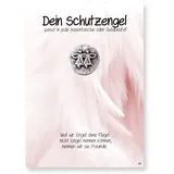 JOJO Schutzengel Münze (versilbert) auf motivierender Geschenkkarte Engel der Freundschaft, Silber, 2,8cm